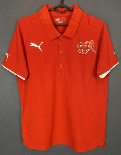 PUMA MEN'S SWITZERLAND POLO SWISS SUISSE SOCCER FOOTBALL SHIRT JERSEY SIZE S