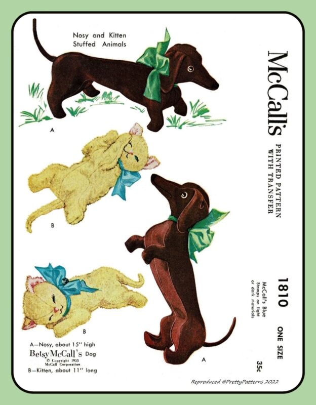 Dachshund NOSY Dog KITTEN Stuffed Animals Betsy McCall