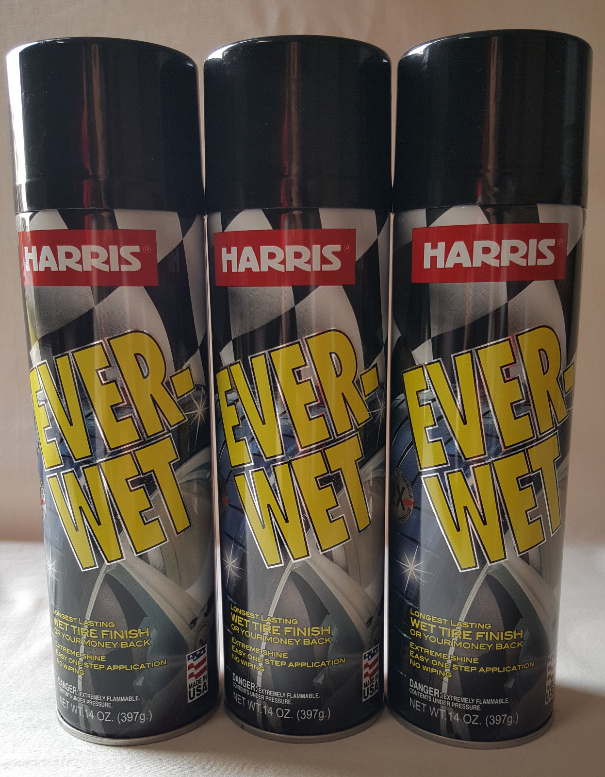 3 Everwet Spray Tire Shine Can / Ever Wet Look Tire Shine / Detail