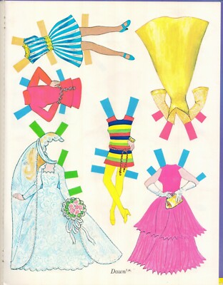 VINTAGE UNCUT 1971 DAWN FRIENDS PAPER DOLL HD LASER REPRODUCTION~LO PR NO1 SELR 
