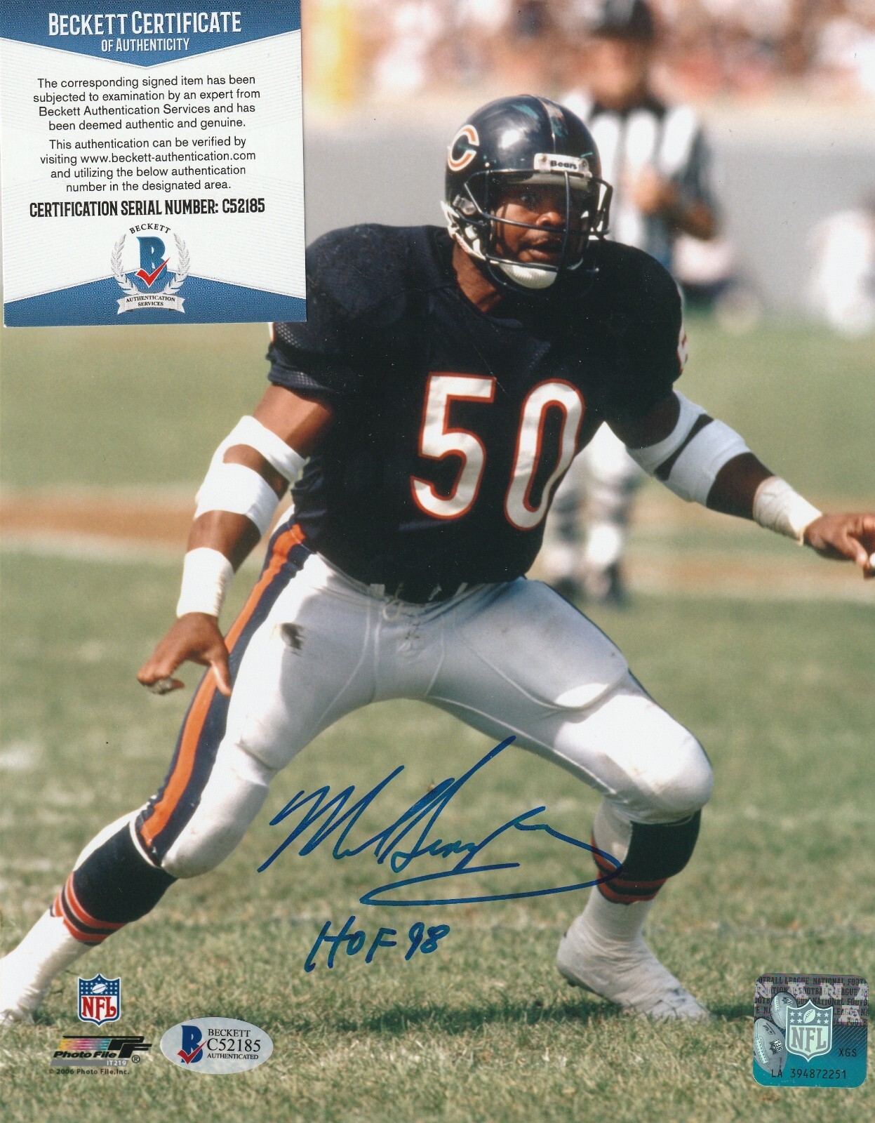 バ*ル様 SPORTS HEROES 1/1NFL mike singletar 2024 Leaf Metal Sports Heroes 1/1 Mike Singletary #BA-MS2