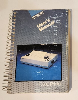 Vintage EPSON Users Manual FX-80 Dotmatrix Printer Computer Book 1983 Rare