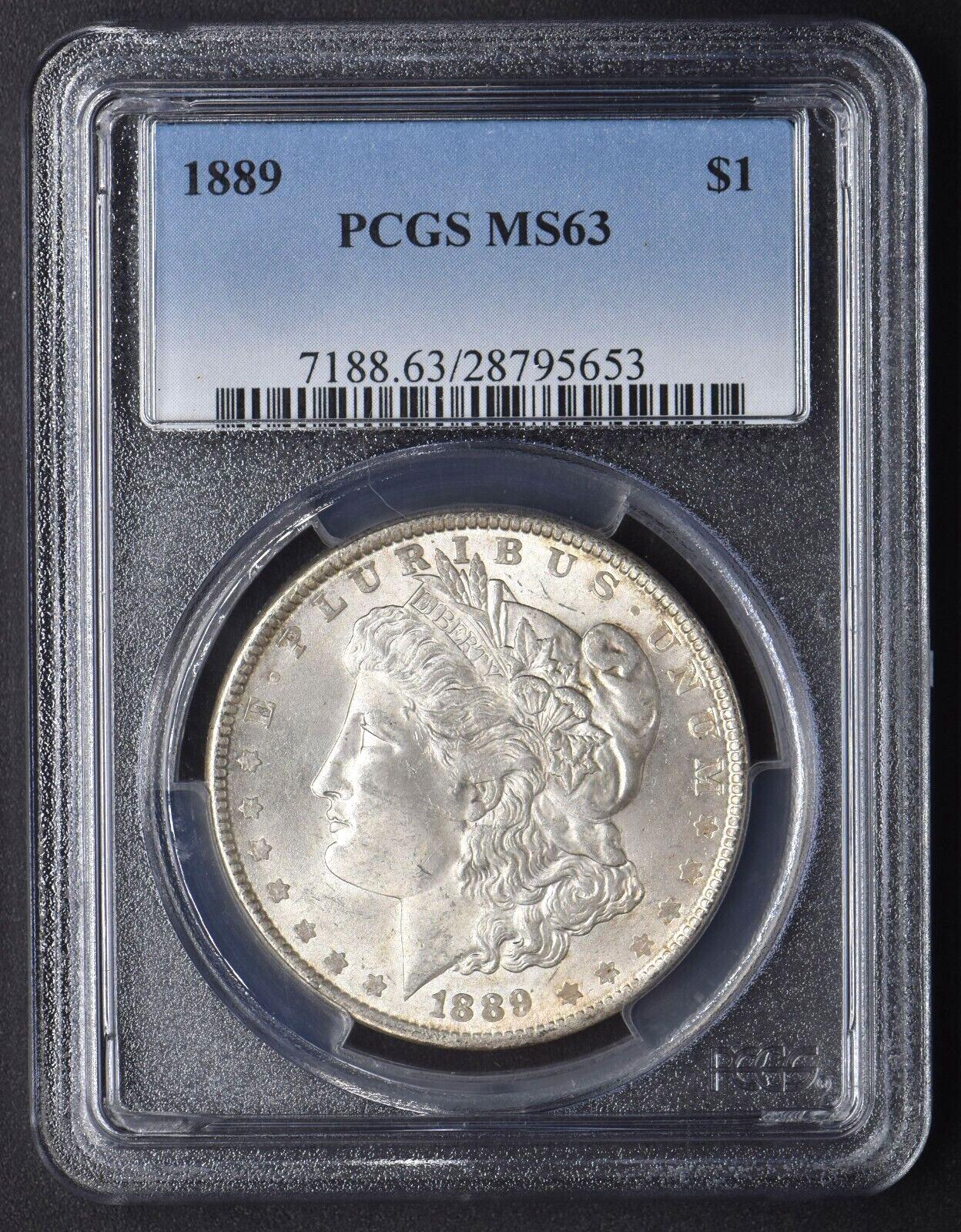 1889年 $1 銀貨 PCGS MS63 1889 Pitted Reverse Morgan Silver Dollar Philadelphia PCGS
