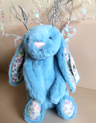 Jellycat Small Aqua Blossom Bunny BL6AQ Bashful Rabbit Soft