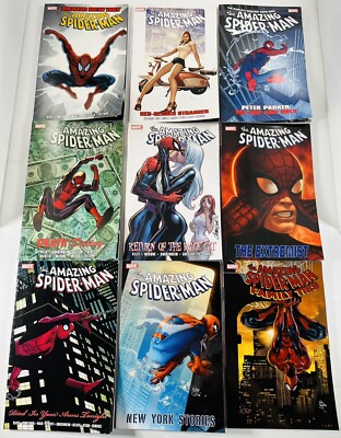 LOT OF 11 SPIDER-MAN TPB/GN'S BLACK CAT/BRAND NEW DAY/N.Y./JACKPOT $193 MSRP OOP