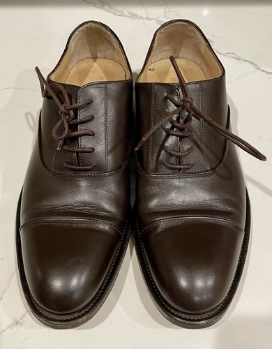 靴 vintage made in italy Derby shoes Vintage Men's Woven Derby Shoes, Italian Brown Leather