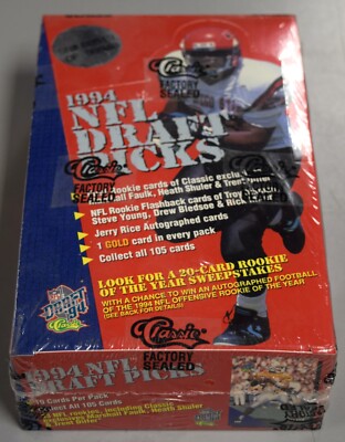 1994 Classic NFL Draft Picks Factory Sealed Wax Box 36 Packs