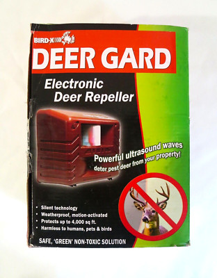 Bird-X Deer Gard Ultrasonic Motion-Activated Deer Repeller, 4,000 sq. ft., NOB