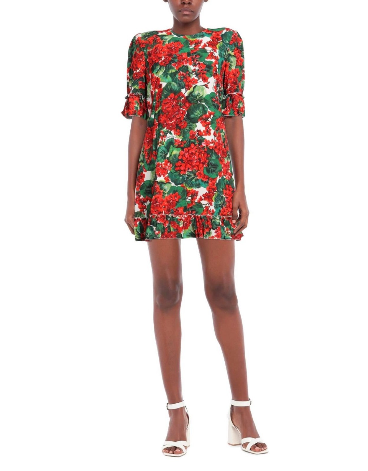 Dolce & Gabbana フローラルプリント ミディ丈 スリット ドレス L54DH8HS5TV_HA5PC_0.jpg