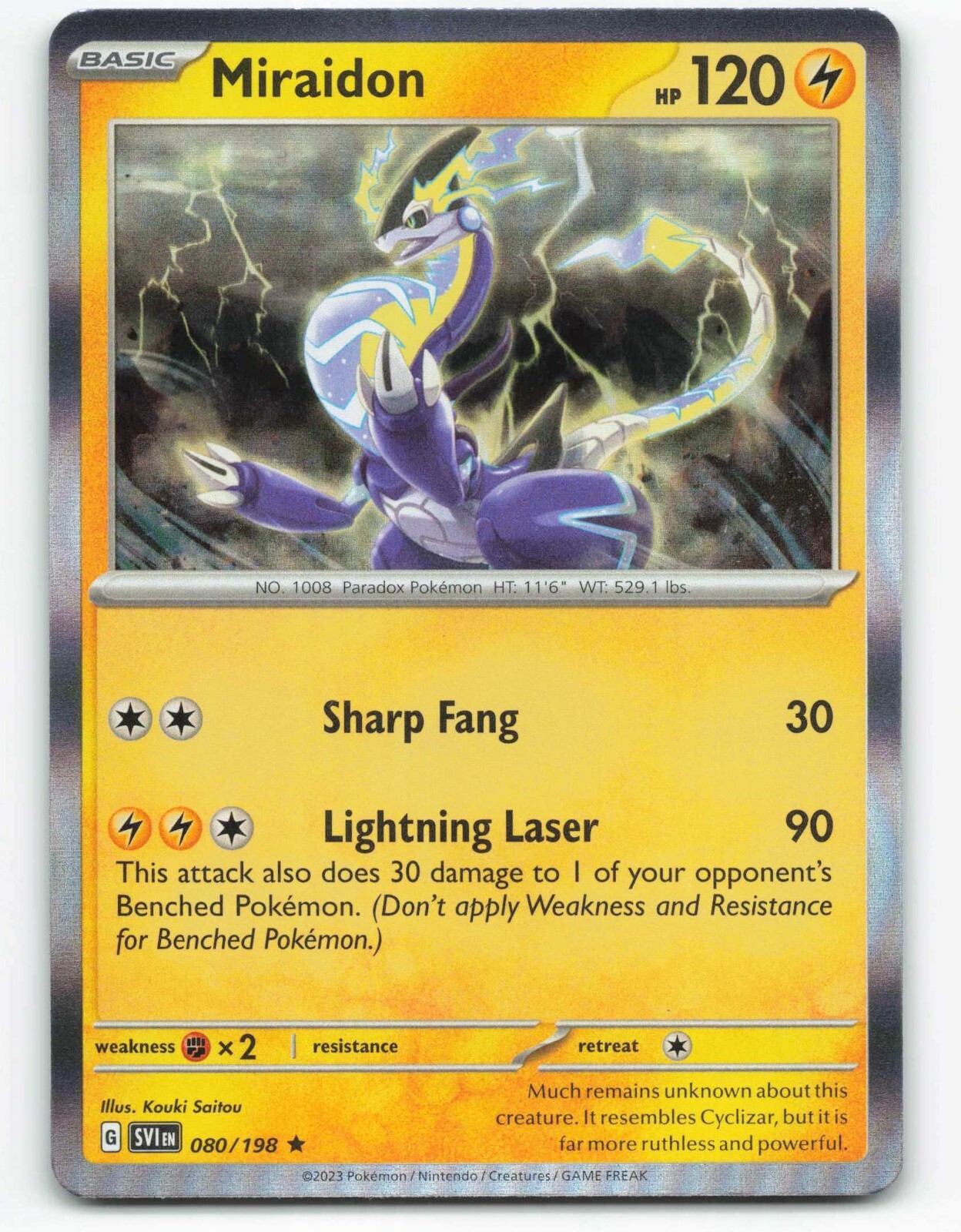 2023 Pokemon, Scarlet & Violet, #80/198 Miraidon, Holo Rare