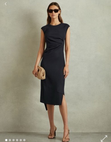 Reiss Francesca Bodycon Ruched Midi Dress | eBay