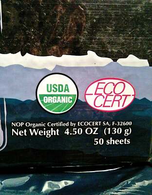 Raw Organic Nori Sheets 50 qty + Nut Milk Bag - COMBO - Certified Vegan, Raw,