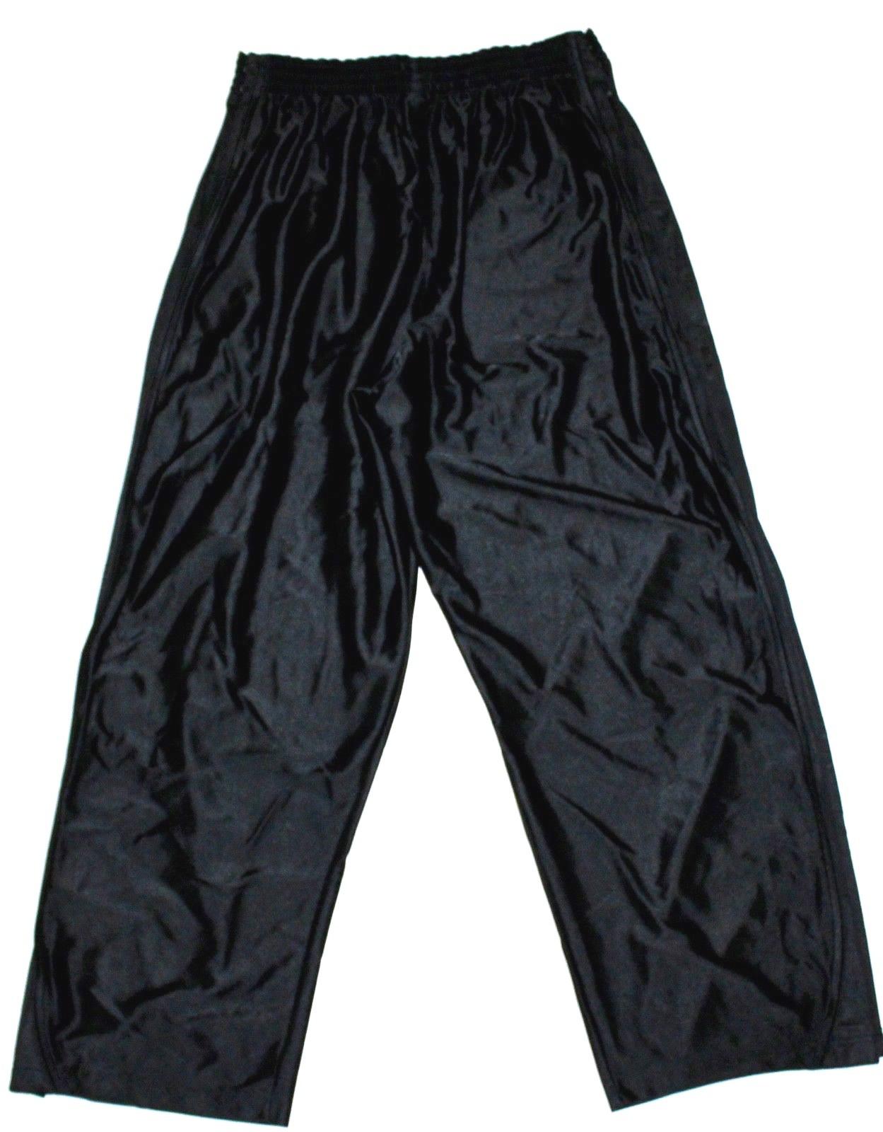 Adidas Mens L Solid Black Pull On Breakaway Side Snap Athletic Sweatpants