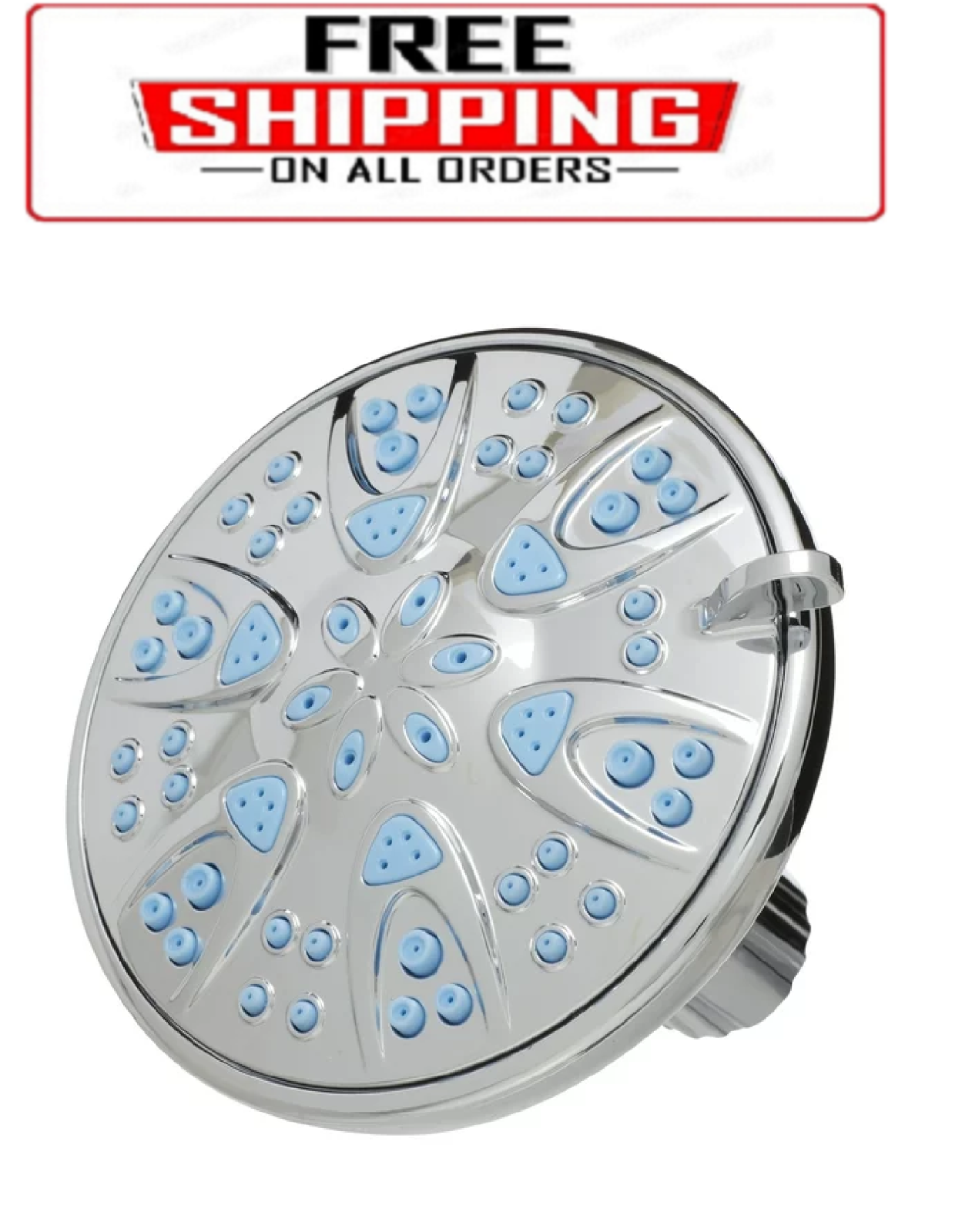 AquaDance Microban Antimicrobial/Anti-Clog High-Pressure 6-setting Shower Head,