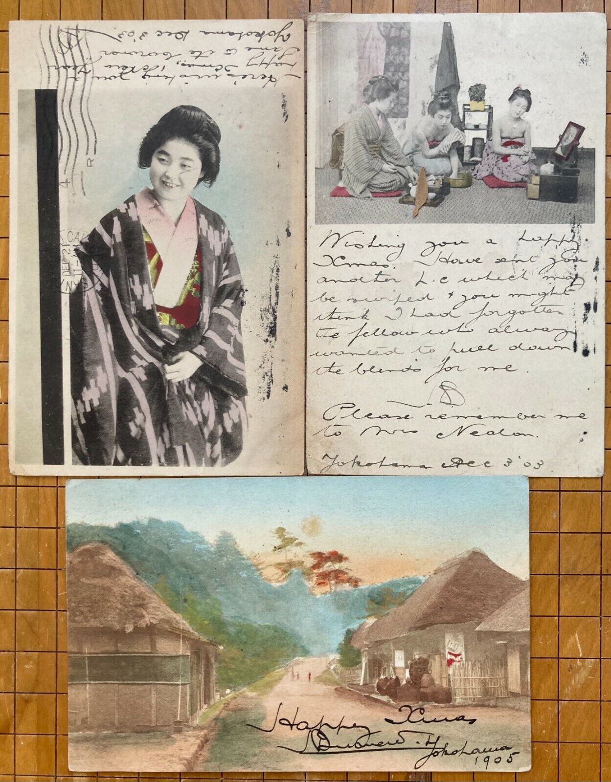 Lot of 3 Vintage Japanese Postcards c.1903-05 Yokohama Lot of 3 Vintage Japanese Postcards c.1903-05 Yokohama