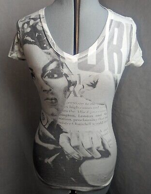 Ranger Up Rosie The Riveter 100% Cotton T-Shirt Short Sleeve Off White Size M 