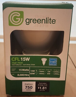 Greenlite 15W/ELXR30 High Heat R30 Reflector 2700K Soft White CFL Replaces 65W