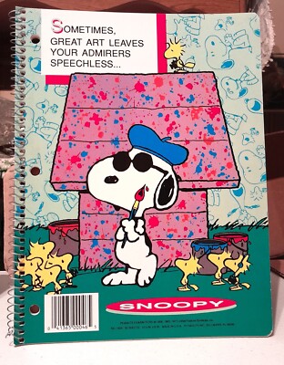 Vintage Snoopy and Woodstock Spiral Notebook, Unused