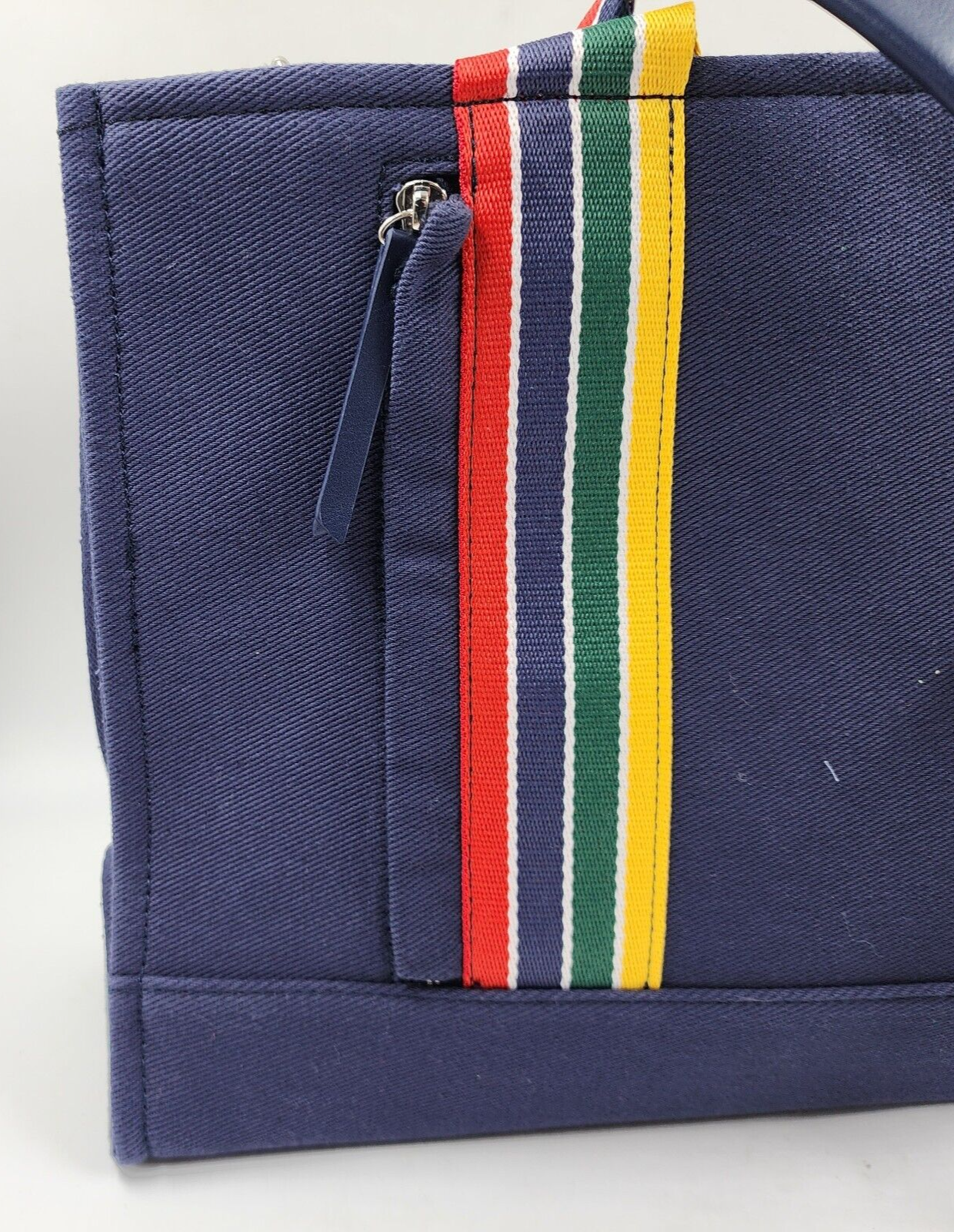 AQUA x Venus Williams Tote Bag Women's Blue Rainbow Removable Strap Zip Closure - Picture 3 of 16