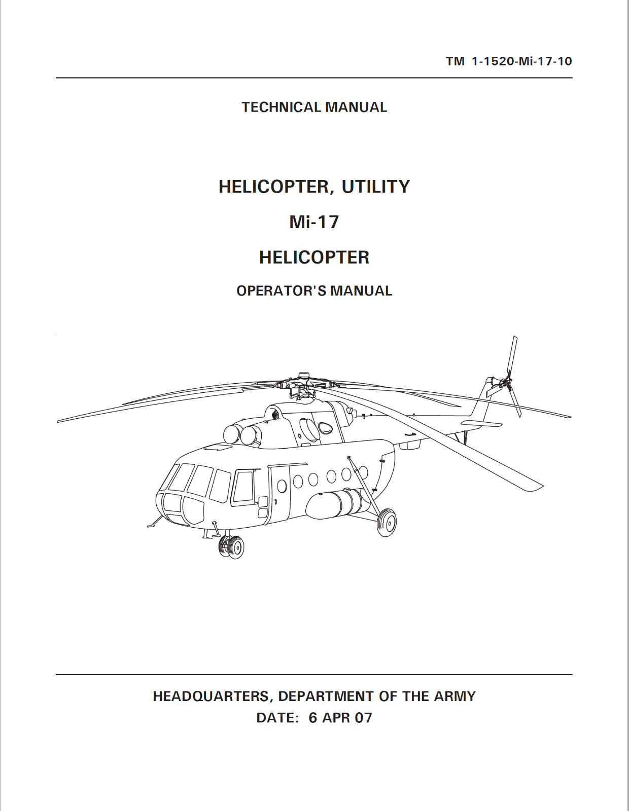 405 pg. Mil Mi-17 Mi-8 Mi-8M HIP TM 1-1520-Mi-17-10 Helicopter