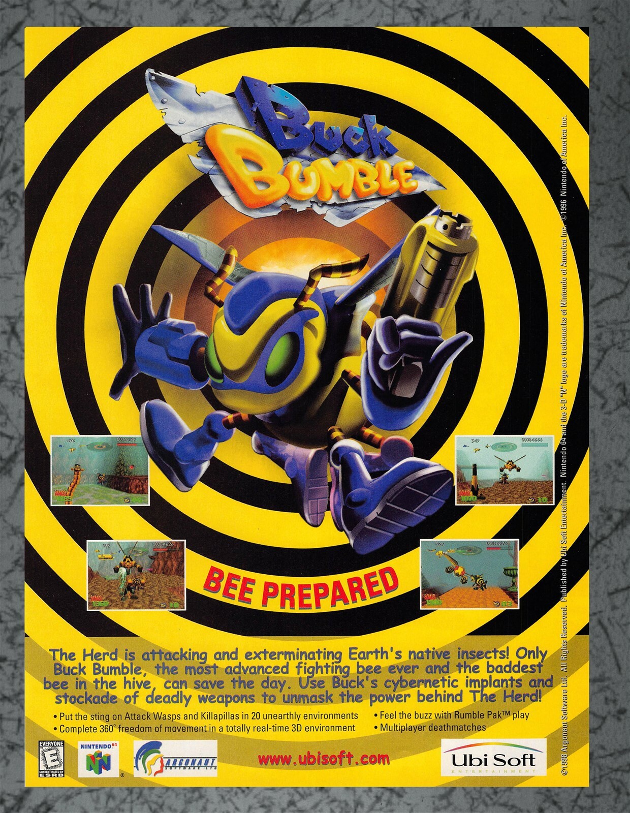 極美品 64 ソフト バックバンブル BUCK BUMBLE Buck Bumble Nintendo 64 software ubi soft boxed complete set