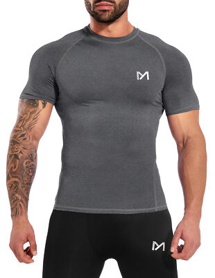 1/2/3PCS Men Compression Shirts Short Sleeve Sports Athletic Workout Base Layer