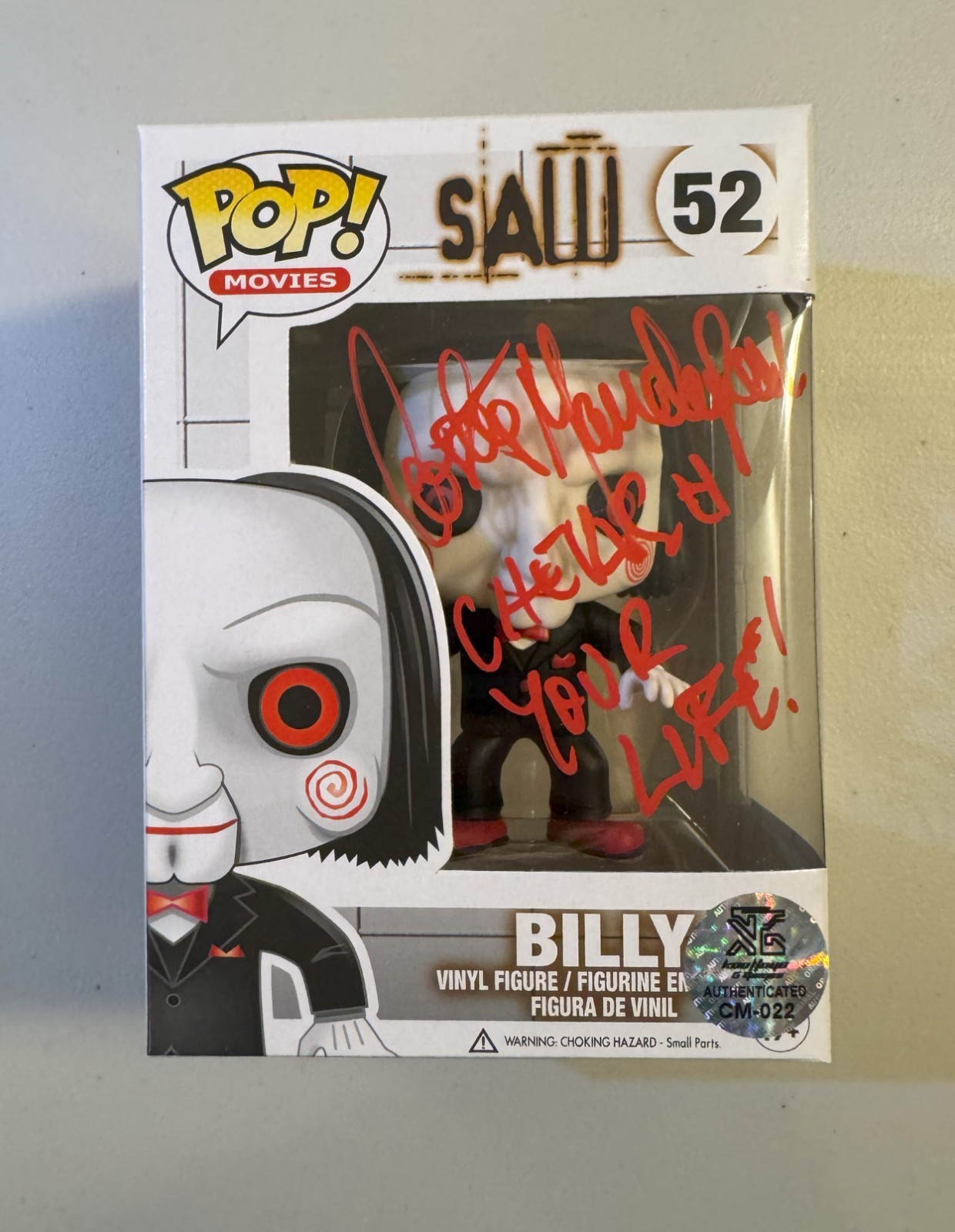 Funko Pop! Movies: #52 Billy: Saw LE: 52 Signed by Costas