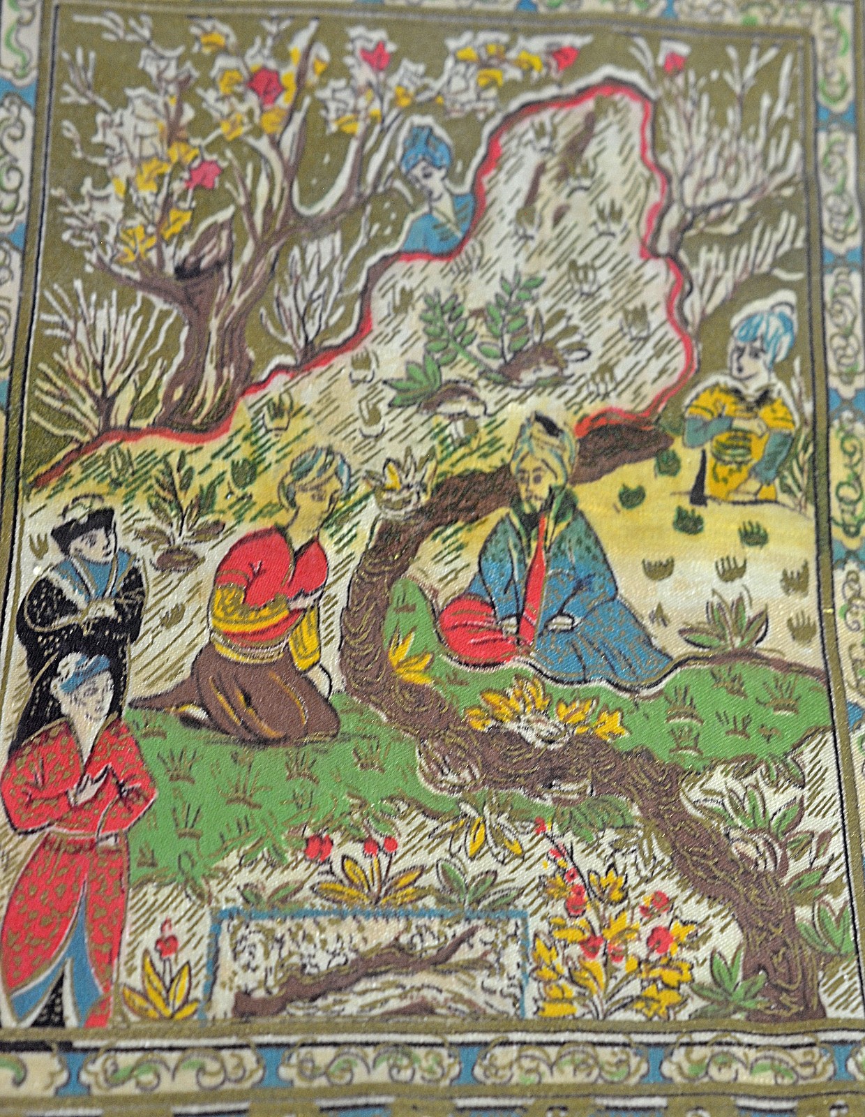 VINTAGE LINEN FABRIC ARABIAN NIGHTS PRINT UU169