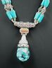 Turquoise & Sterling Silver Necklace Fine Statement Jewellery Length 44cm-49cm-1.JPG