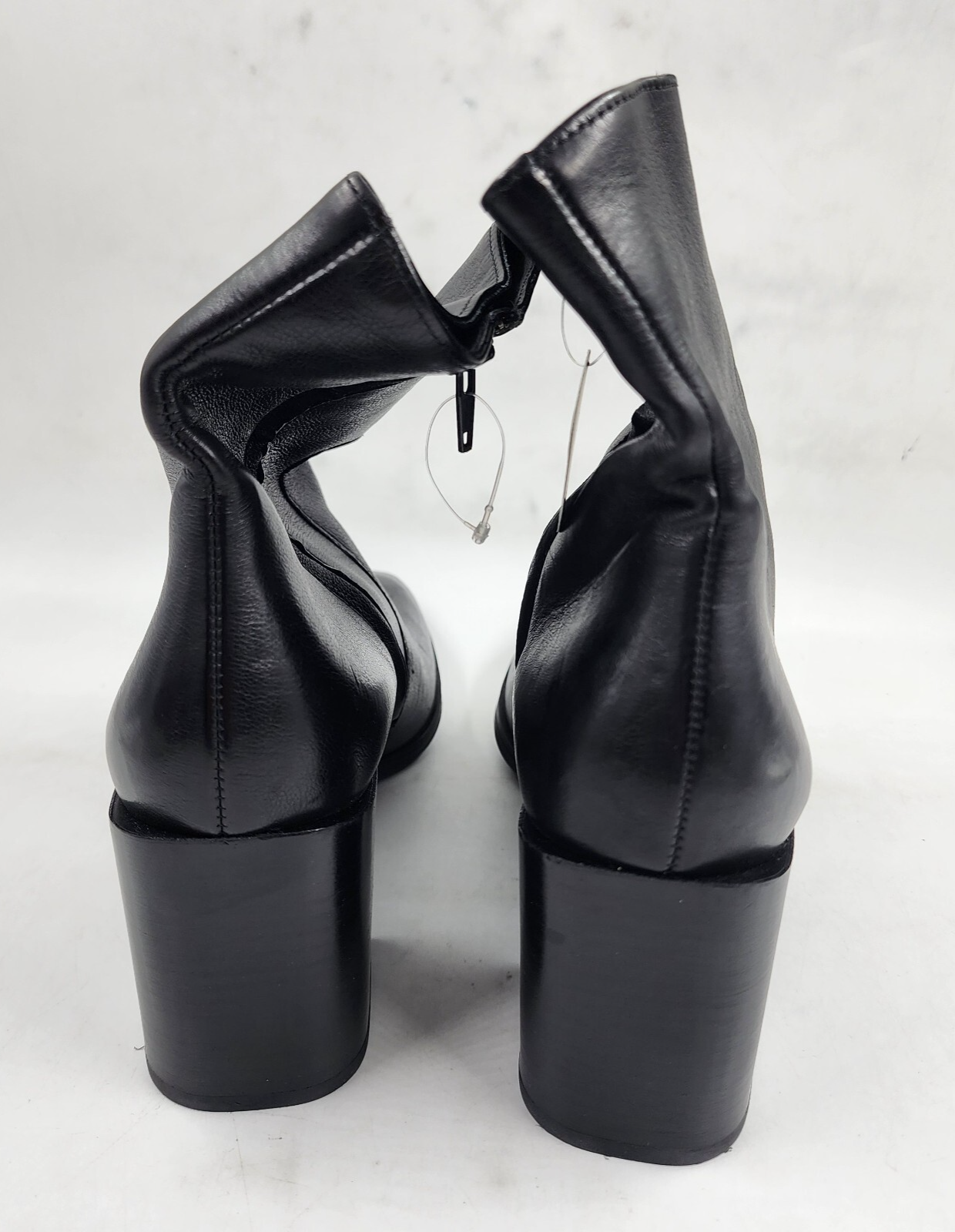 Paul Green Olivia Square Toe Block Heel Booties Women's 7 Black Side Zip Closure - Picture 5 of 15