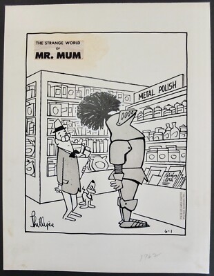 The Strange World Of Mr. Mum 1962 Cartoon Original Drawing By Irving Phillips