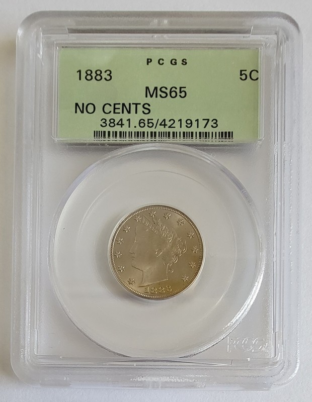 1883 No Cents PCGS MS65 Liberty V Nickel