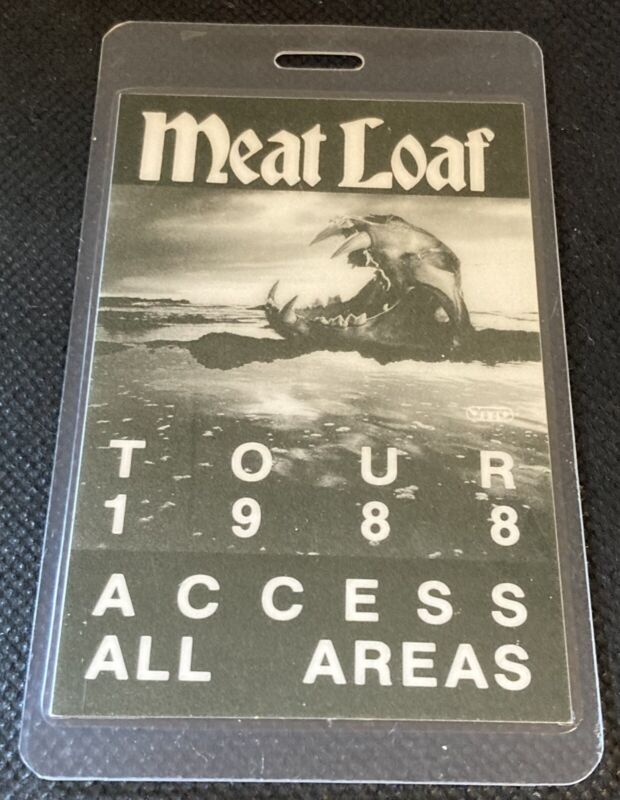 MEAT LOAF Lost Boys Golden Girls Tour 1988 Laminated Pass