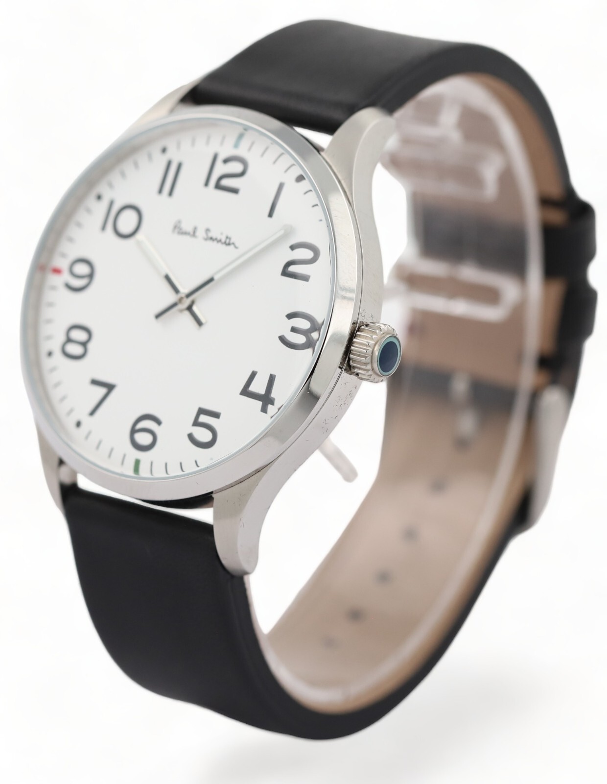 PAUL SMITH 41mm Steel Watch & Leather Strap - White Dial PAUL SMITH 41mm Steel Watch & Leather Strap - White Dial