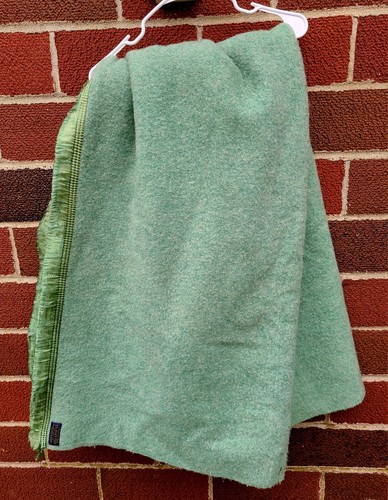 Rare vintage pendleton wool blanket 67”x82” Green Mid