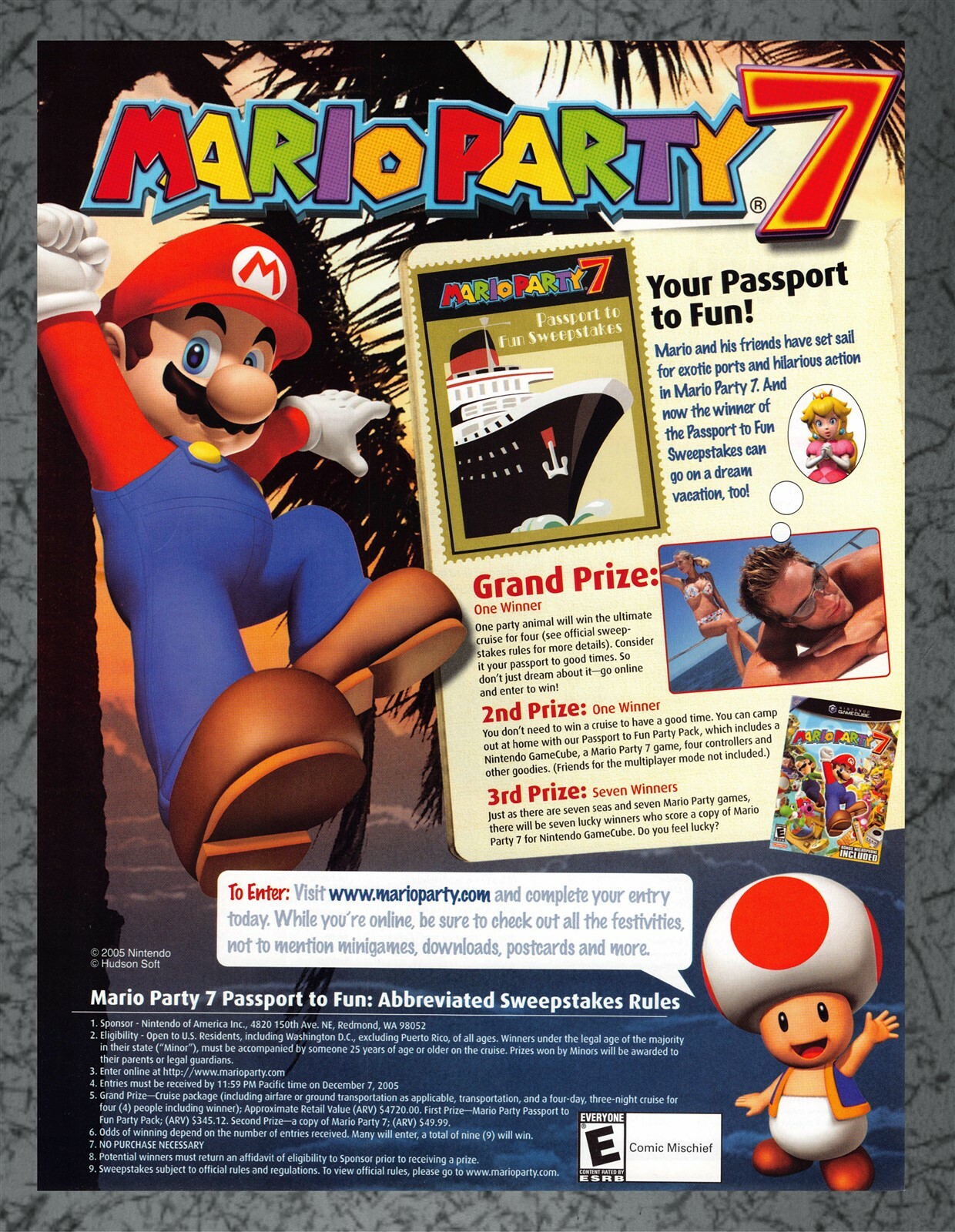 マリオパーティ7 B2ポスター Mario Party 7 Promo Nintendo GameCube - Print Ad Original