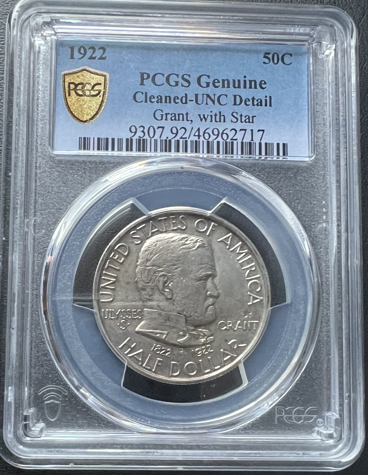 1922 50C Grant (with Star) Half Dollar PCGS Genuine UNC