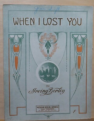 When I Lost You - large 1912 sheet music - Robinson Brothers & Wilson photo 