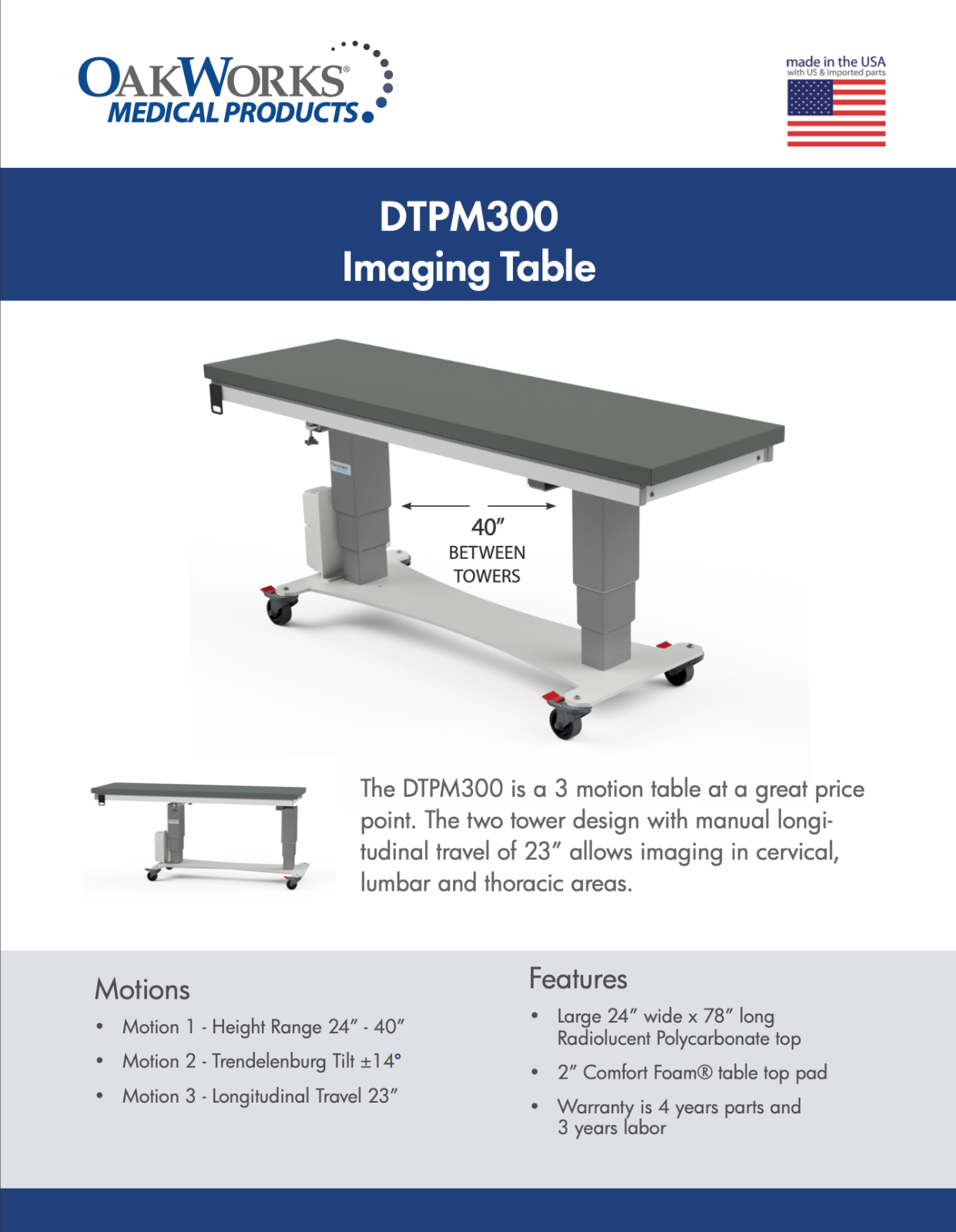 Oakworks DTPM300 C-Arm Table