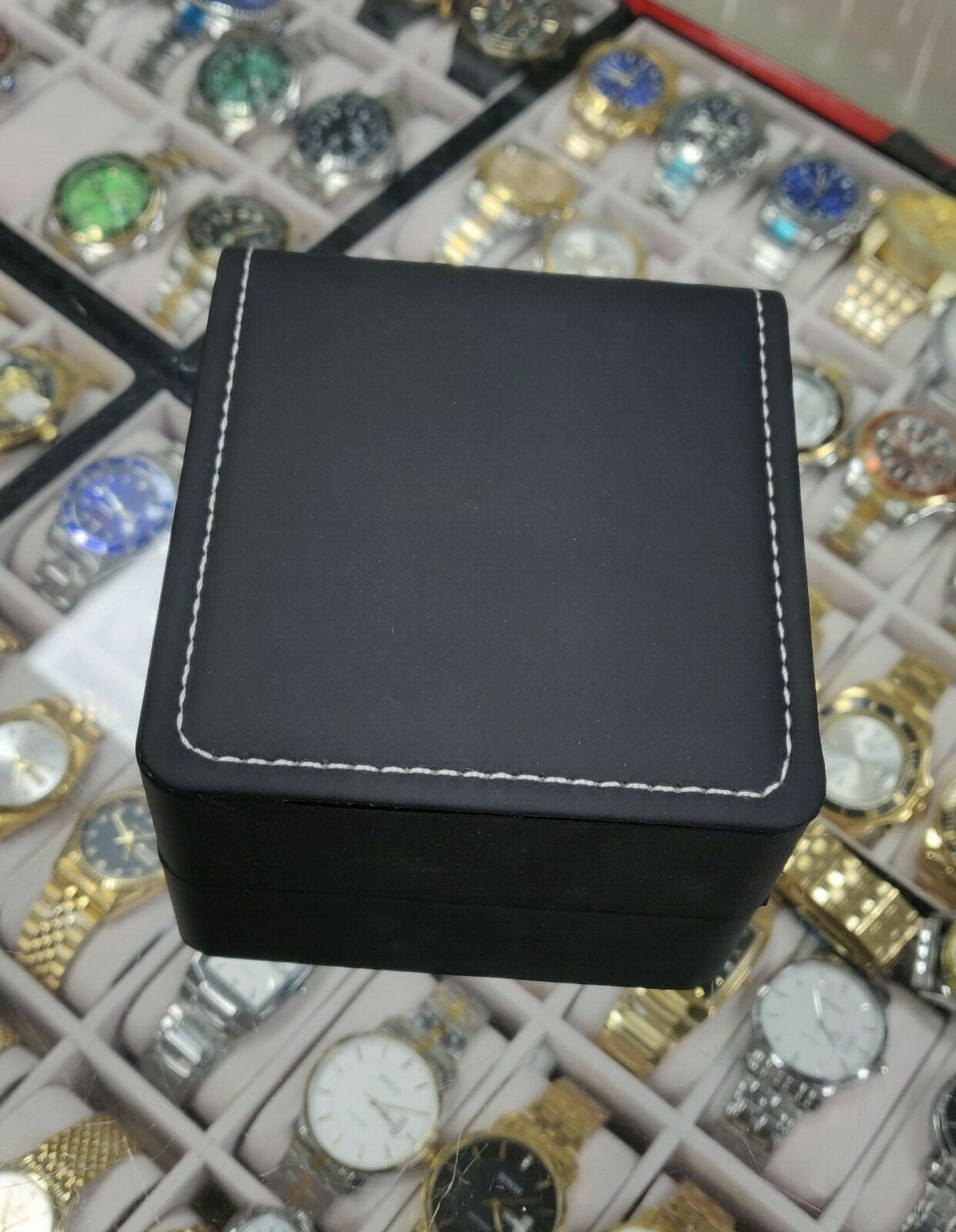 Cofanetto Scatolo Confezione Astuccio Box Orologio Bracciale Similpelle Nero lac