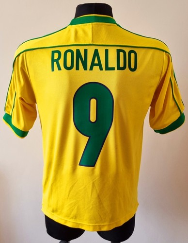 【正規品・新品】Nike 1998 ブラジル代表 9: ロナウド サイズXL Brazil Home football shirt 1998 Soccer #9 Ronaldo Nike
