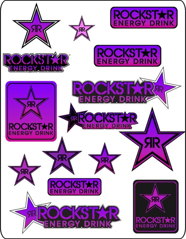 Rockstar pink purple black sticker pack cool decal vinyl