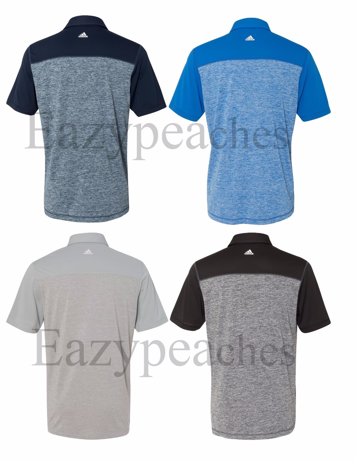 adidas men's drive heather colorblock golf polo