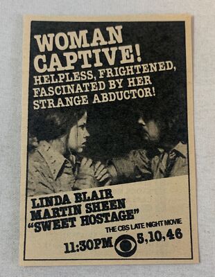 1978 small CBS tv ad~ movie SWEET HOSTAGE Linda Blair, Martin Sheen