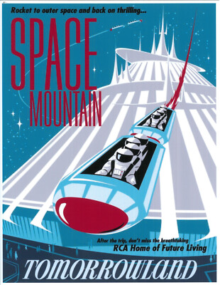 Walt Disney World Space Mountain Attraction Poster - 0356  FREE SHIPPING!