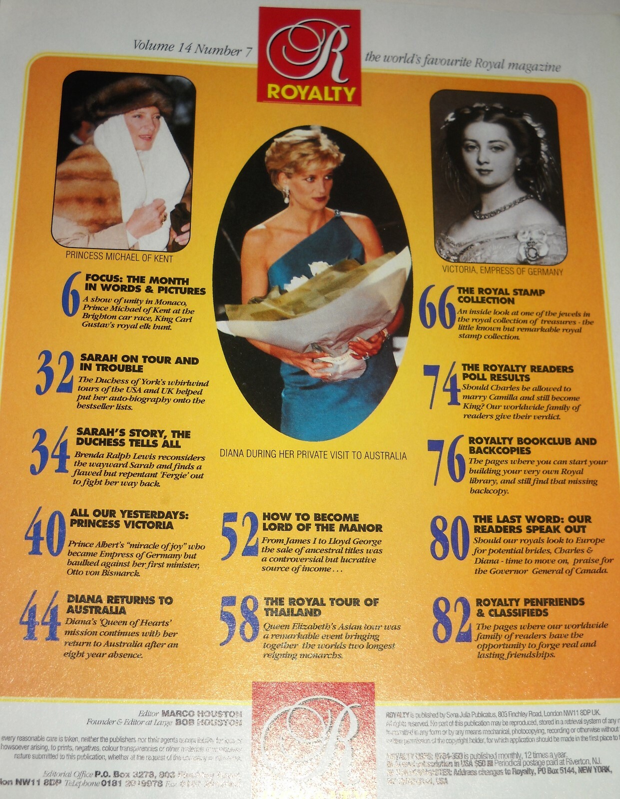 Royalty Magazine Vol 14 No 7 December 1995 Charles & Camilla Edward & Sophie