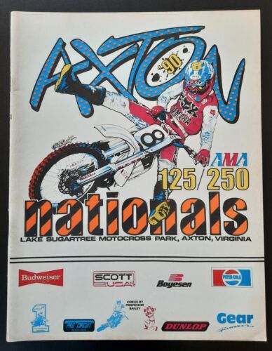 Vintage Axton Virginia Nationals 1990 AMA Motocross Program Damon Bradshaw