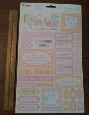 New Stickers Scrapbook Crafts Baby Boy Girl Expecting Pregnant $2.75/sheet