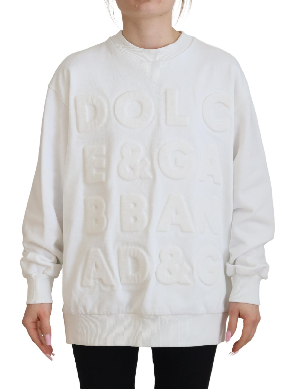 

DOLCE - GABBANA Толстовка Свитер Белый Хлопок с тиснением логотипа IT40/US6/ 820usd