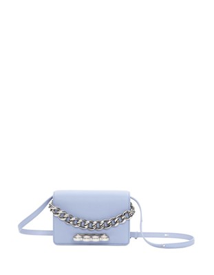 Alexander McQueen Lilac The Four Ring Mini Bag With Silver Chain